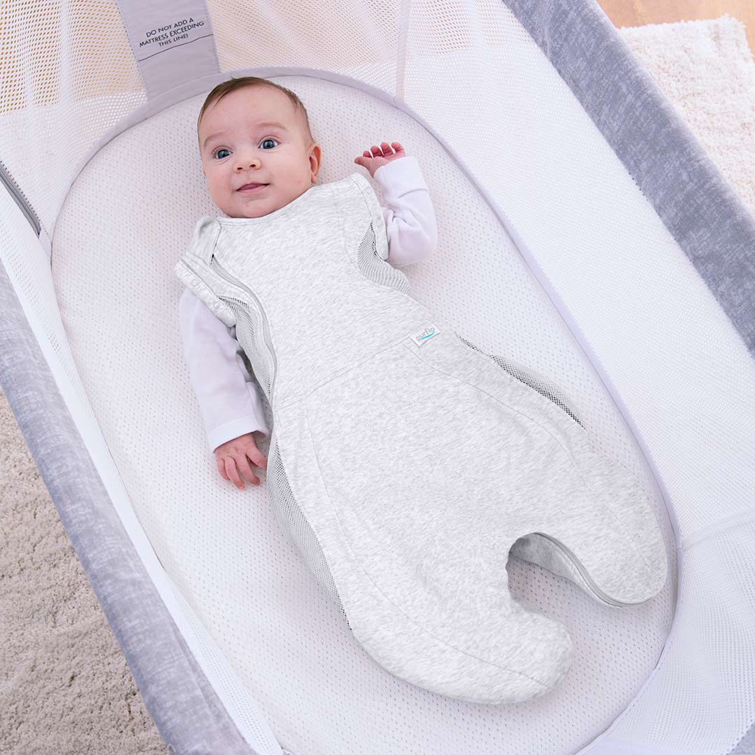 Purflo Swaddle To Sleep Bag - Minimal Grey - TOG 0.5