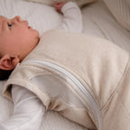 Purflo Swaddle to Sleep Bag  0-4m 2.5 Tog - Lightweight - Sand