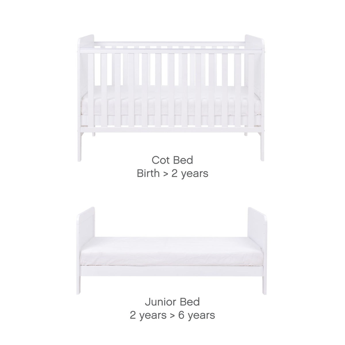 Tutti Bambini Rio Cot Bed with Cot Top Changer & Mattress - White 3