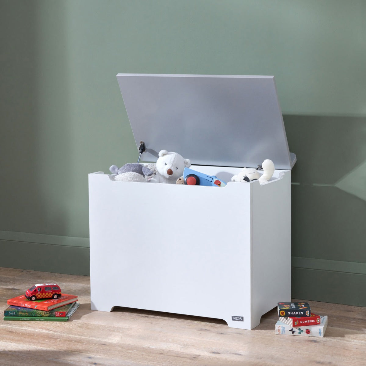 Tutti Bambini Rio Toy Box - White/Dove Grey 7