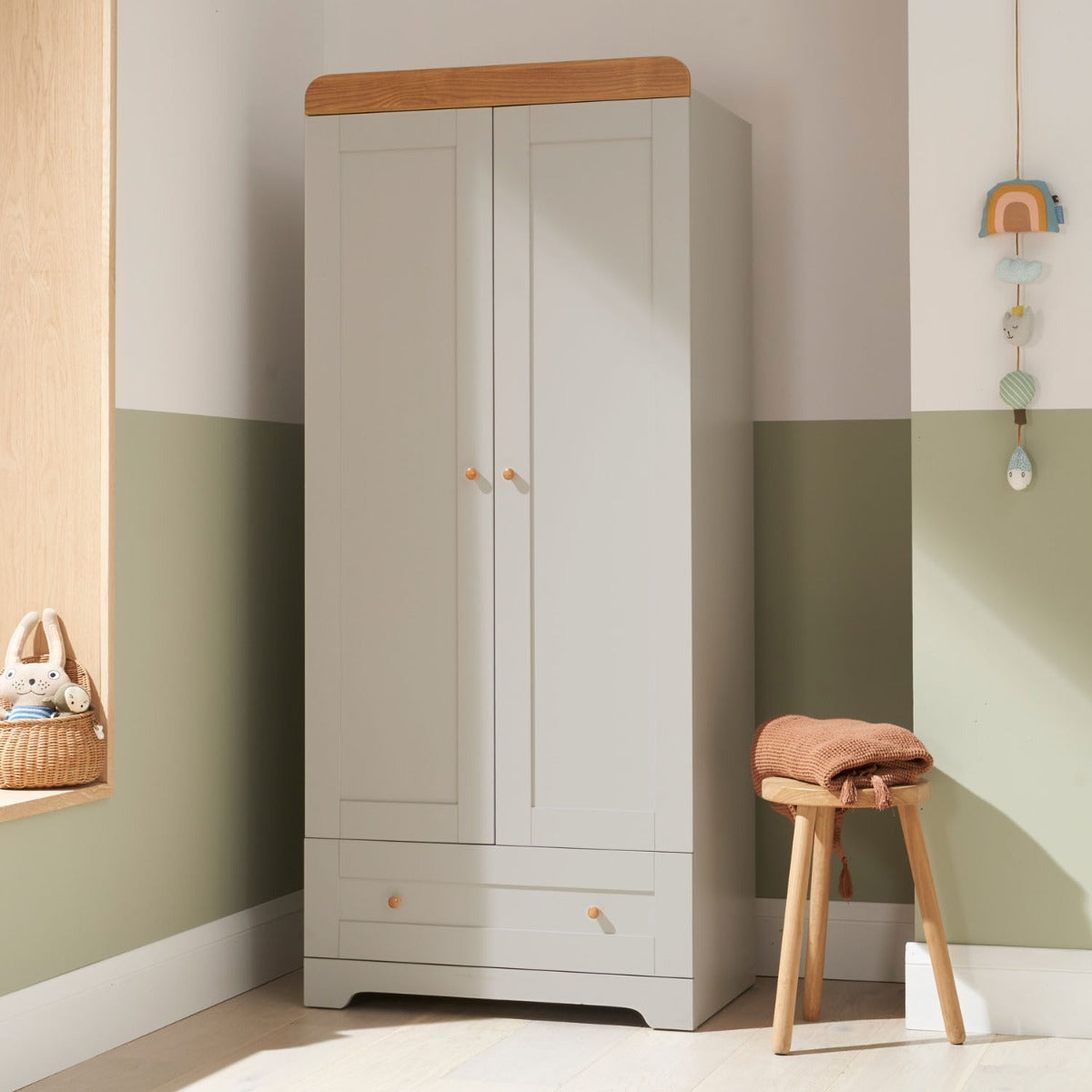 Tutti Bambini Malmo Cot Bed & Rio Furniture 3pc Set - Dove Grey/Oak 28