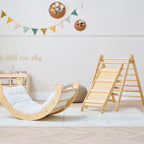 Tutti Bambini Scala Montessori 3-in-1 Pikler Climbing Frame with Climbing Wall - Natural