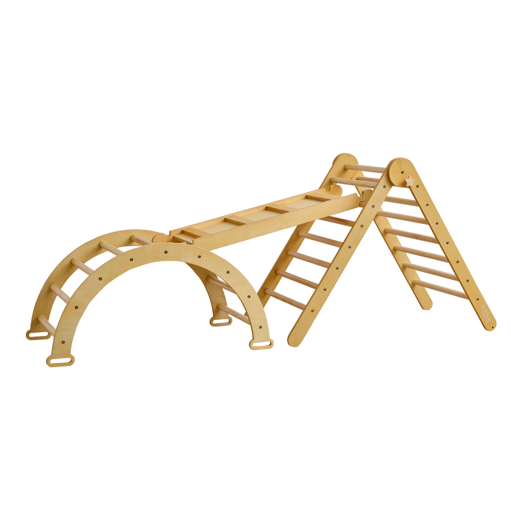 Tutti Bambini Scala Montessori 3-in-1 Pikler Climbing Frame with Climbing Wall - Natural