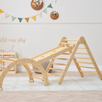 Tutti Bambini Scala Montessori 3-in-1 Pikler Climbing Frame with Climbing Wall - Natural