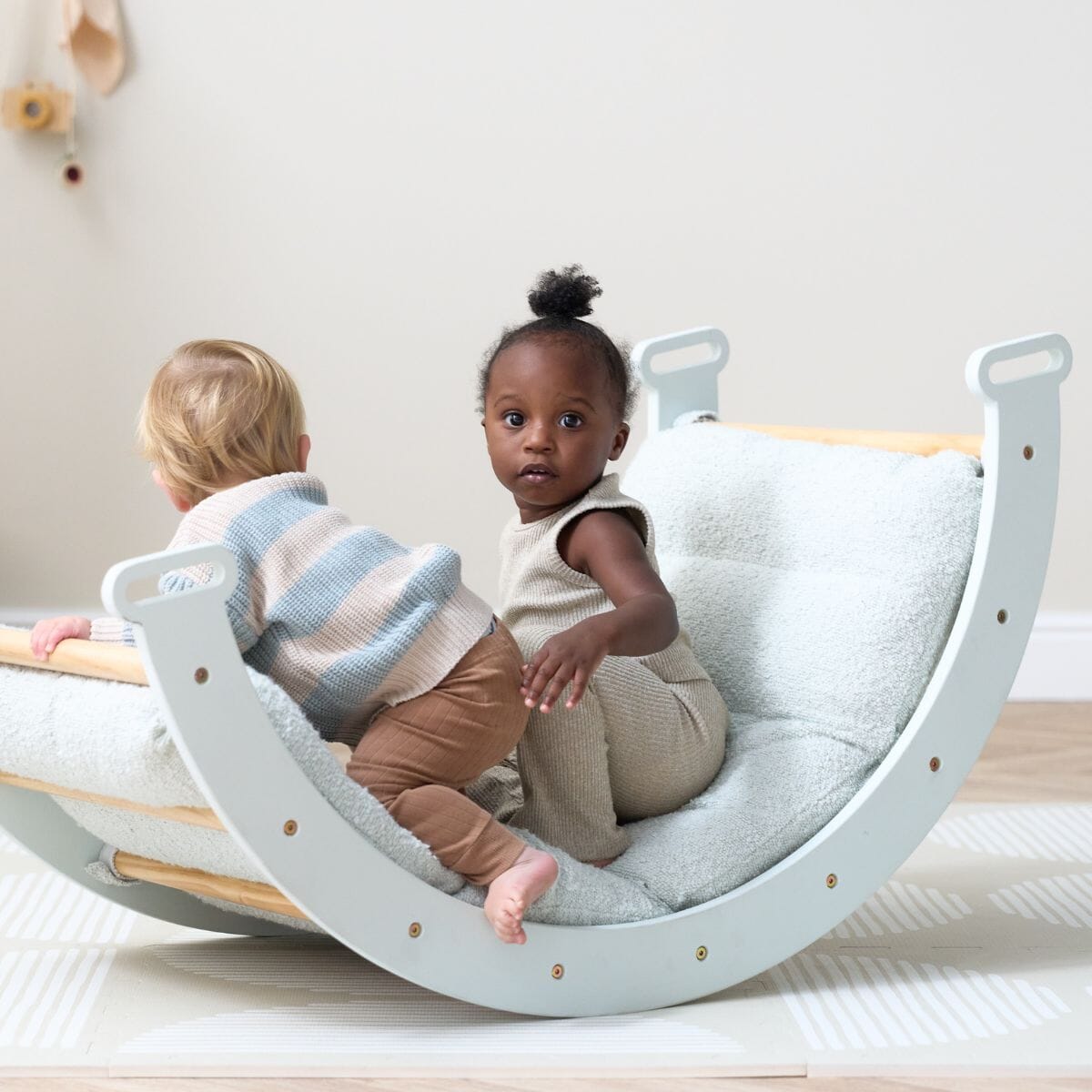 Tutti Bambini Scala Montessori Pikler Play Arch & Cushion - Sea Mist