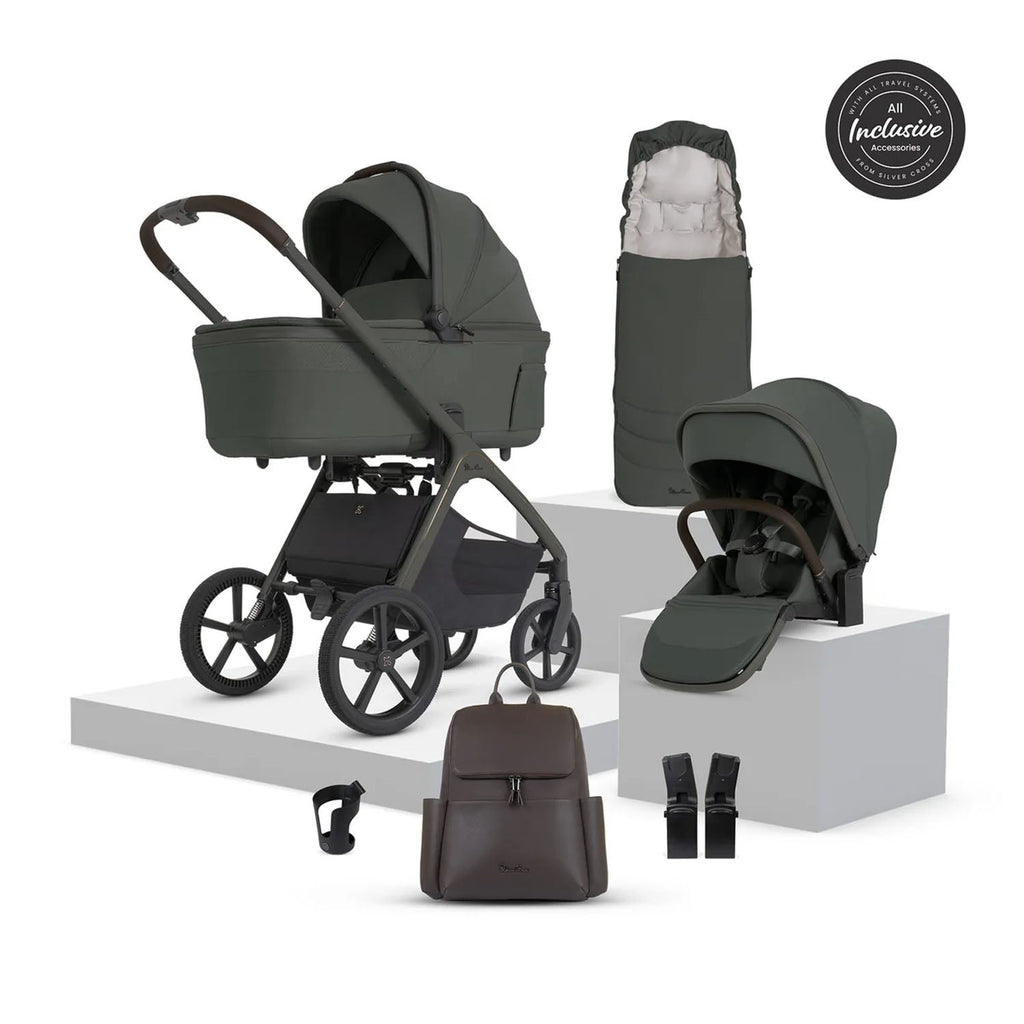 Silver Cross Cove 2 Ultimate Maxi-Cosi Cabriofix i-Size Car Seat Bundle - Pewter