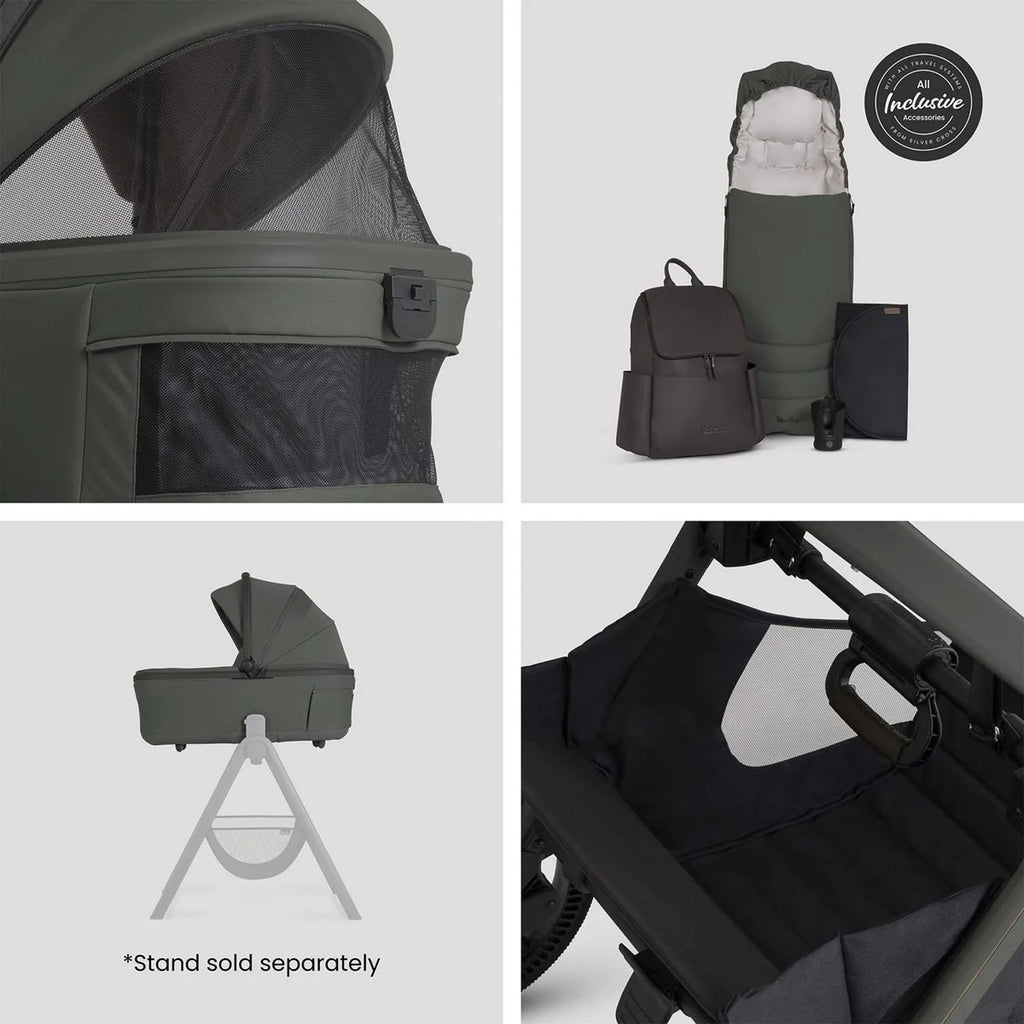 Silver Cross Cove 2 Ultimate Maxi-Cosi Pebble 360 Pro2 Car Seat Bundle - Pewter