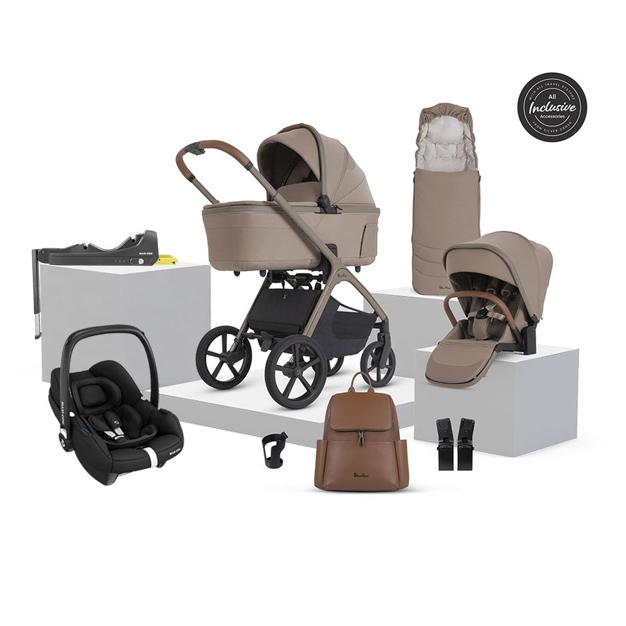 Silver Cross Cove 2 Ultimate Maxi-Cosi Cabriofix i-Size Car Seat Bundle - Champagne