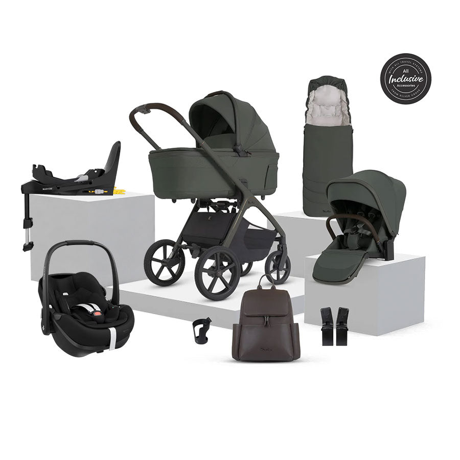 Silver Cross Cove 2 Ultimate Maxi-Cosi Pebble 360 Pro2 Car Seat Bundle - Pewter