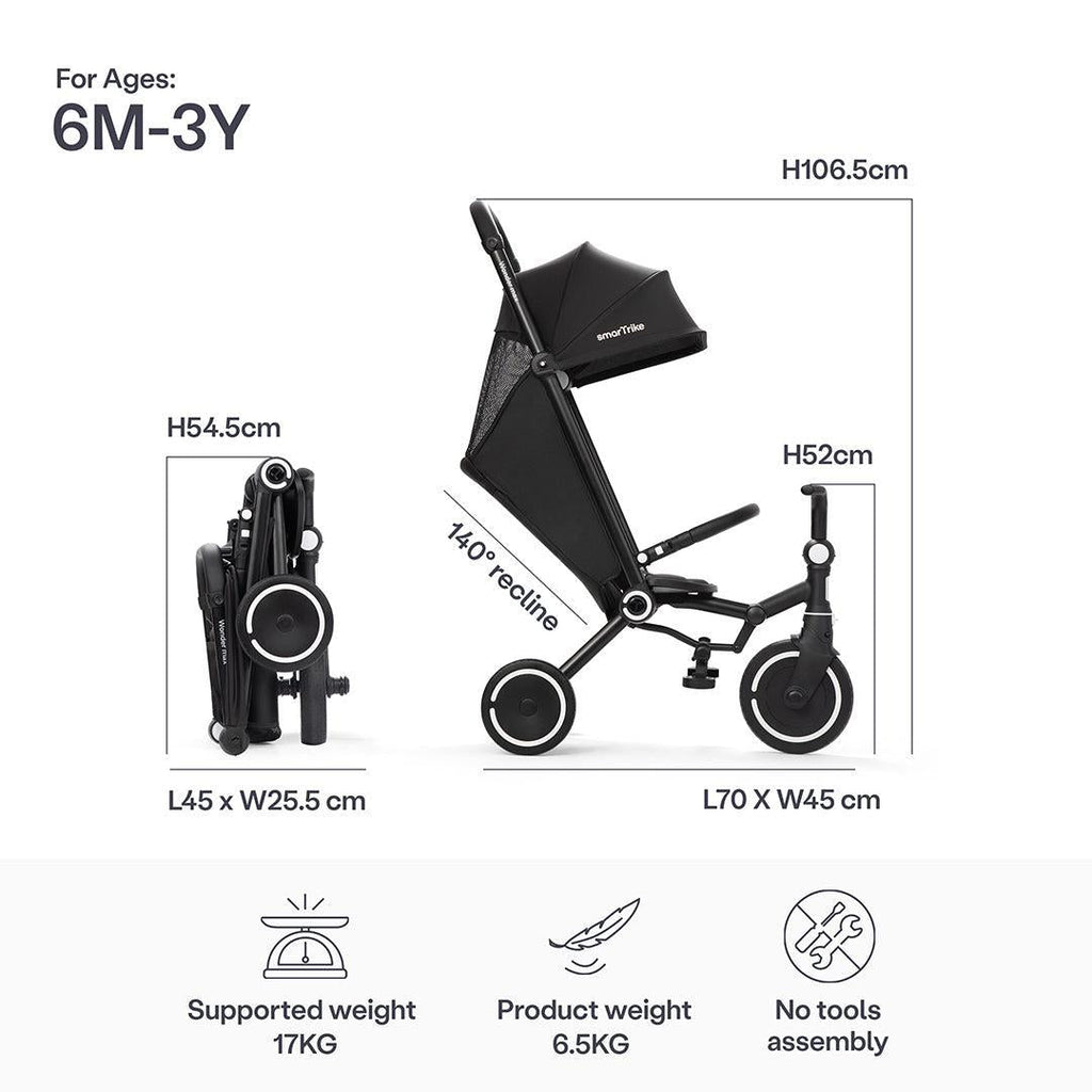smarTrike Wonder Max Trike - Jet Black