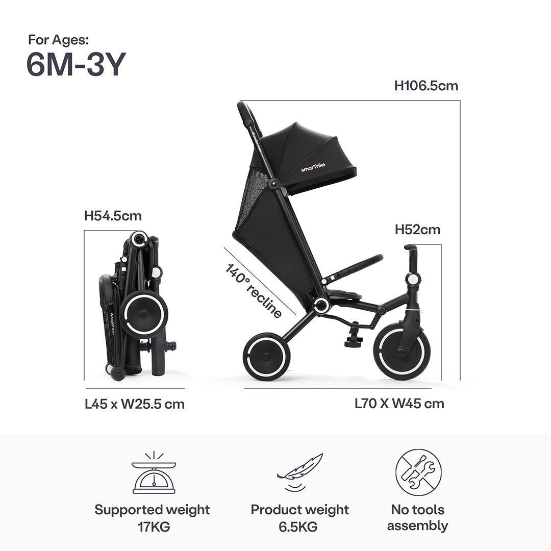 smarTrike Wonder Max Trike - Jet Black