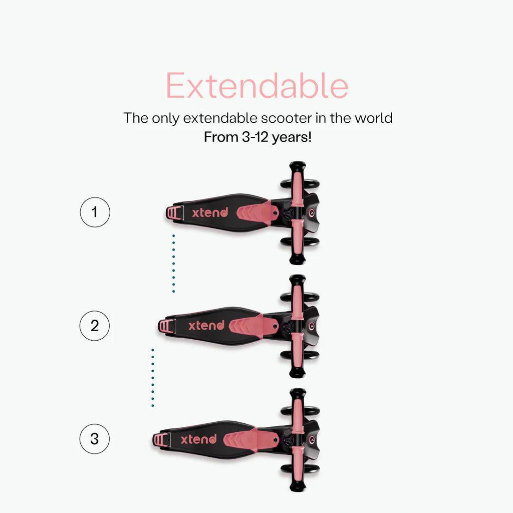 smarTrike Xtend Ride On Scooter Plus From 12 Months to 12 Years - Salmon Pink