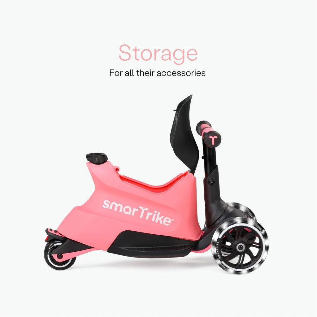 smarTrike Xtend Ride On Scooter Plus From 12 Months to 12 Years - Salmon Pink