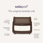 Snuzpod 5 Bedside Crib - Chocolate