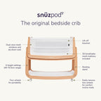 Snuzpod 5 Bedside Crib - Pebble 3