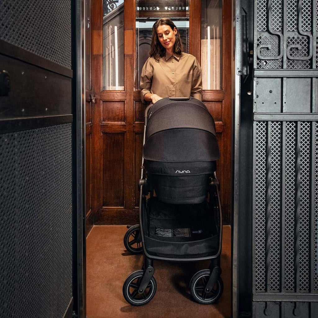 Nuna SWIV Next Stroller + LYTL Carrycot + PIPA URBN Travel System Bundle - Caviar 17