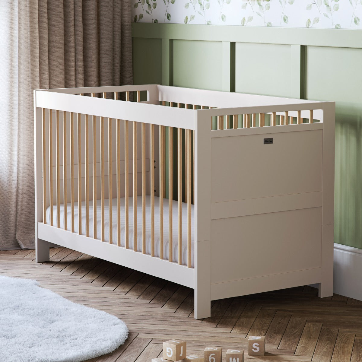 Silver Cross Seville 2 Piece Cot Bed & Dresser Set - Cashmere Oak 3