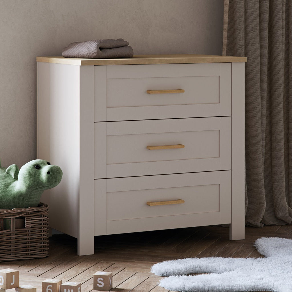 Silver Cross Seville 2 Piece Cot Bed & Dresser Set - Cashmere Oak 7