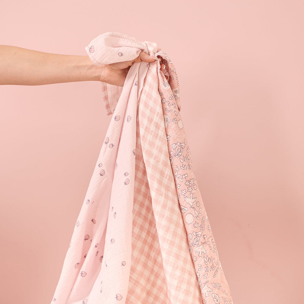 Tutti Bambini Large Muslin Squares Swaddles 3pk - Tiny Tails