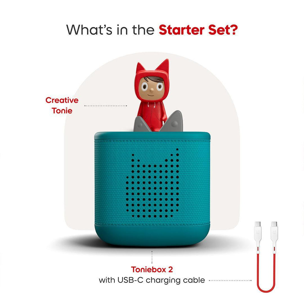 Tonies Toniebox 2 Starter Set with Creative Tonie Rubie - Teal