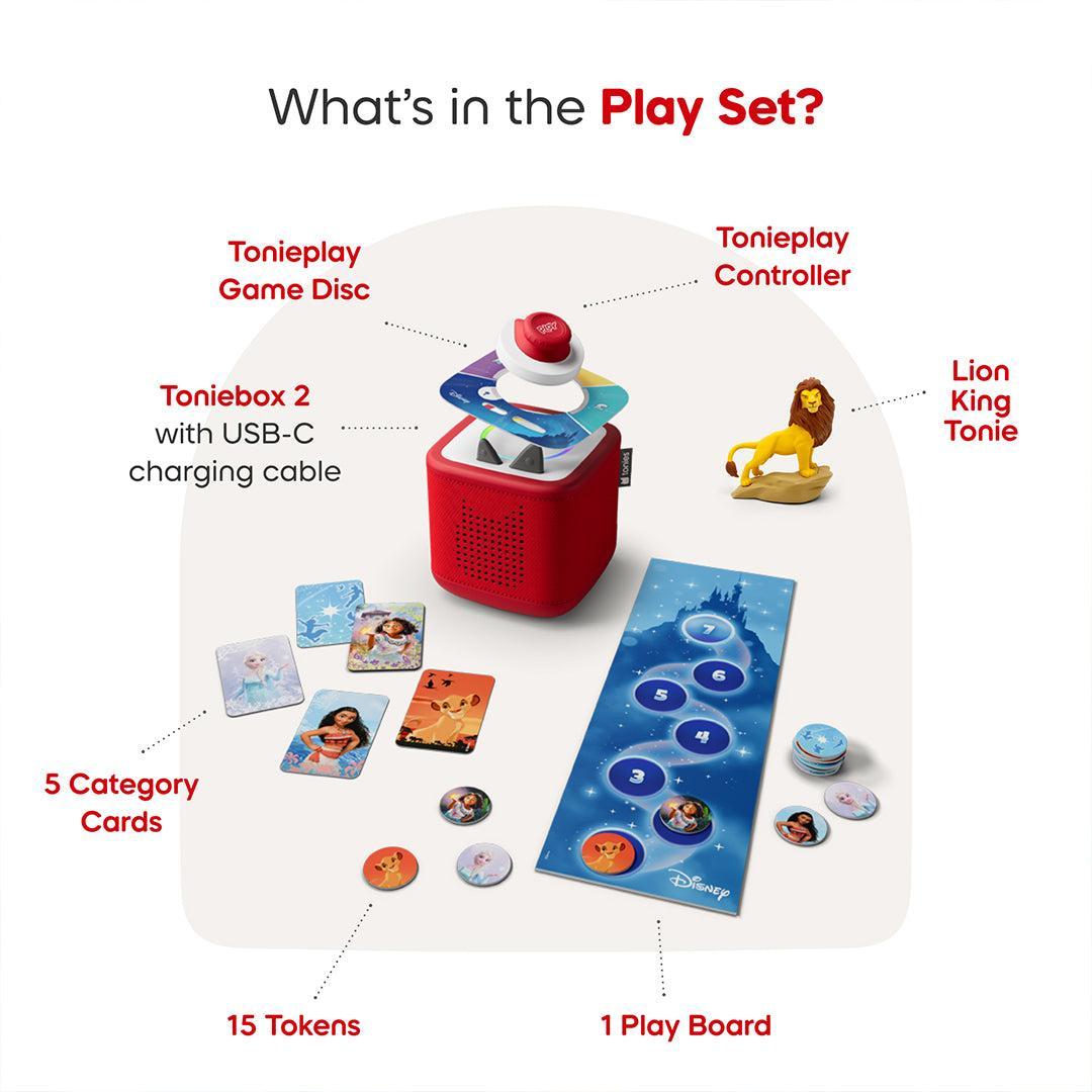 Tonies Toniebox 2 Playset with Tonieplay Game + Controller + Simba Tonie - Red