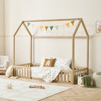 Tutti Bambini Casa Grande Montessori House Floor Bed - Harvest Oak