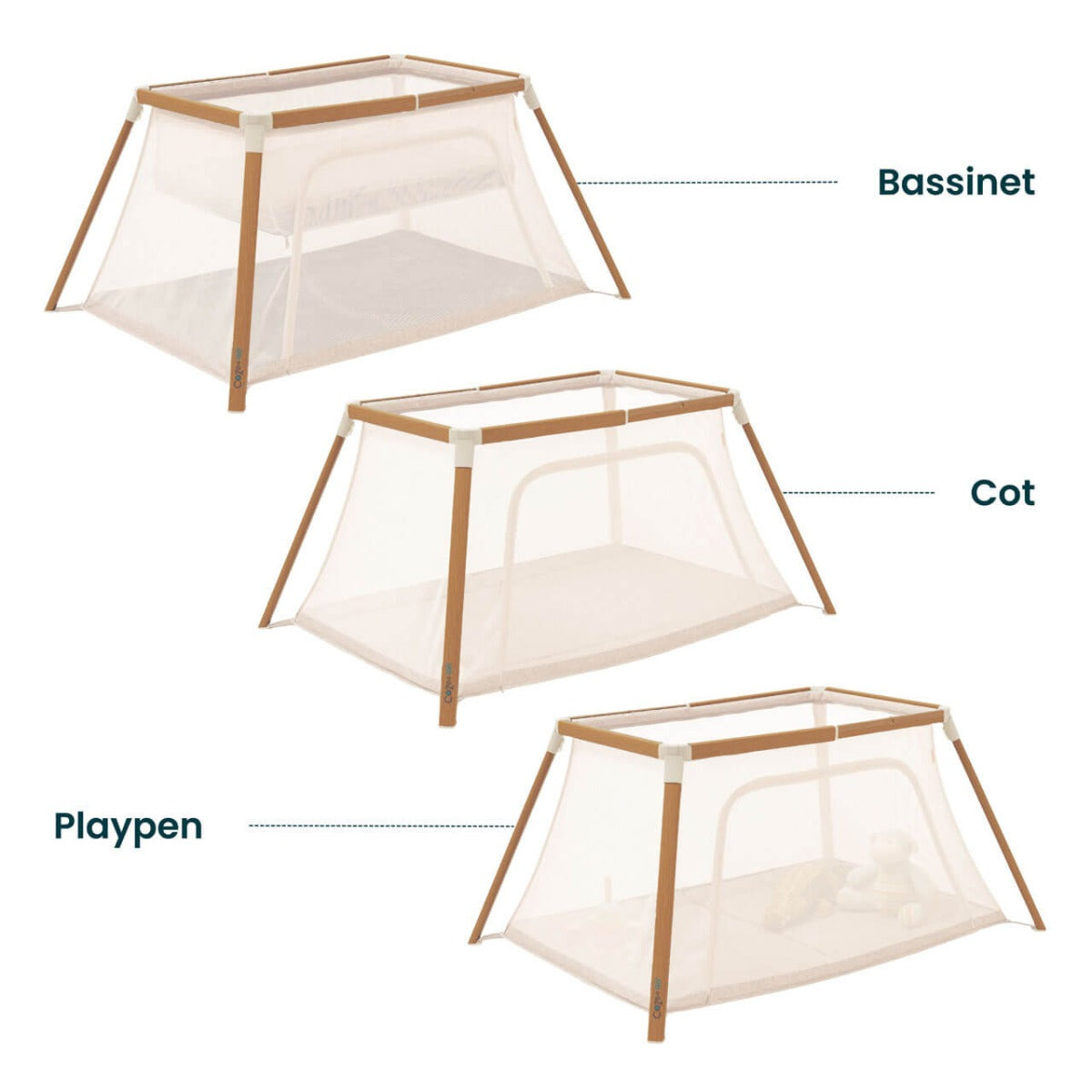 Tutti Bambini CoZee Go Day & Night Bundle - Scandinavian Walnut/Ecru 4