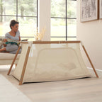 Tutti Bambini CoZee Go 3-in-1 Bassinet, Travel Cot & Playpen - Scandinavian Walnut/Ecru