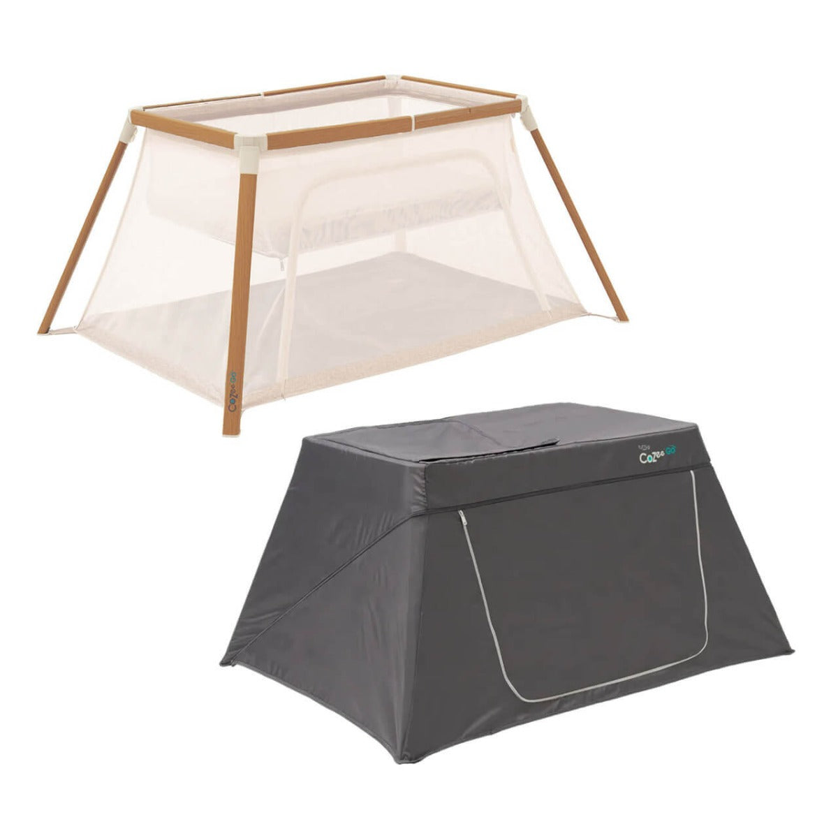 Tutti Bambini CoZee Go Day & Night Bundle - Scandinavian Walnut/Ecru 1