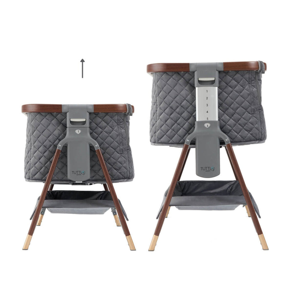 Tutti Bambini CoZee Luxe Bedside Crib - Walnut/Slate 10