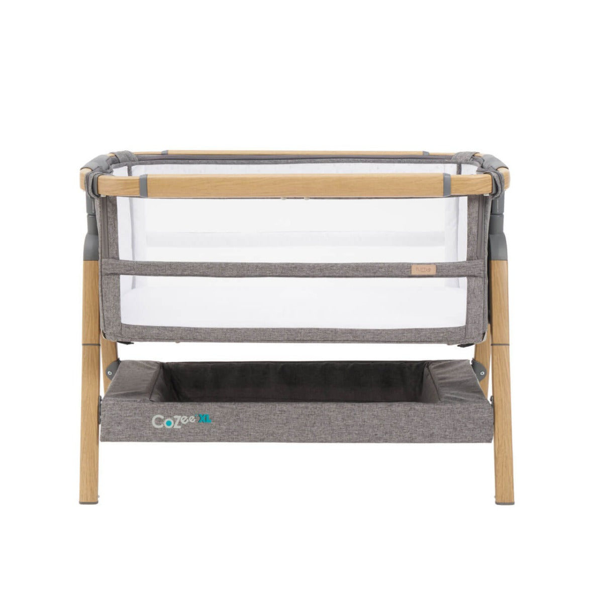 Tutti Bambini CoZee XL Bedside Crib and Cot - Oak/Charcoal 4