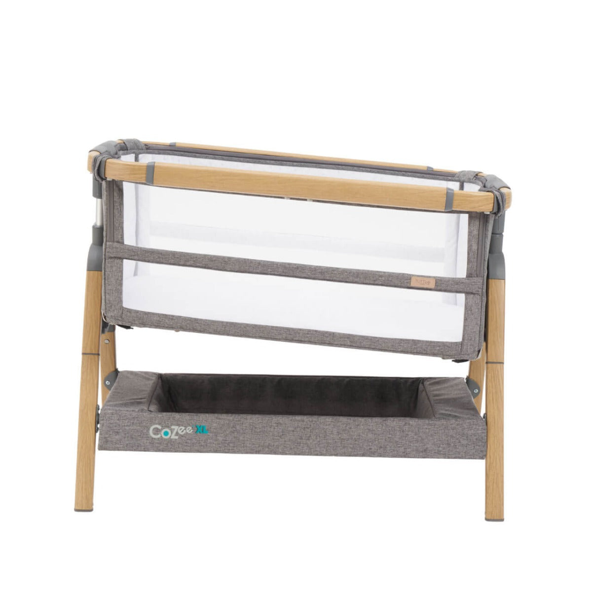 Tutti Bambini CoZee XL Bedside Crib and Cot - Oak/Charcoal 5