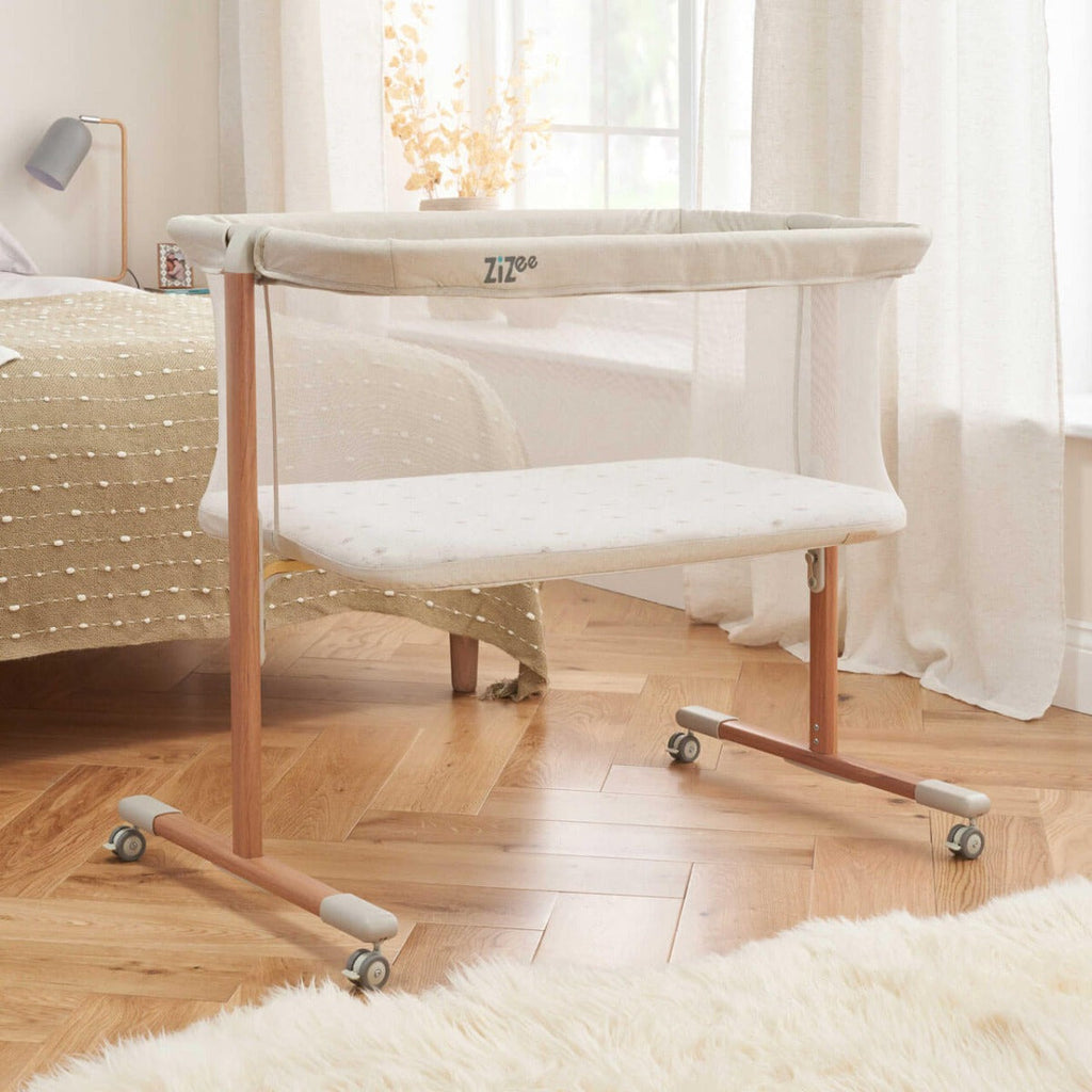 Tutti Bambini ZiZee Breathable Rocking Crib - Scandinavian Walnut/Ecru 3
