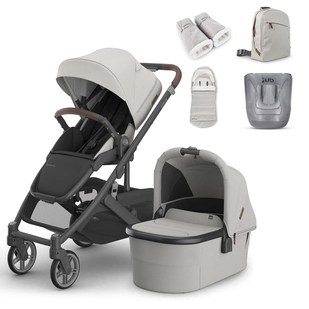 UPPAbaby Cruz V3 Pushchair, Carrycot & Accessory Bundle - Savannah