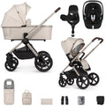 Venicci Upline 2 with Maxi-Cosi Pebble 360 Pro2 & Base Travel System Bundle - Stone Beige 1