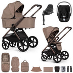 Venicci Upline 3 Luxury 4in1 Cybex Cloud T Car Seat & 360 Base Bundle - Sand