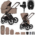 Venicci Upline 3 Luxury 4in1 Maxi-Cosi Pebble 360 Pro2 Car Seat & 360 Base Bundle - Sand