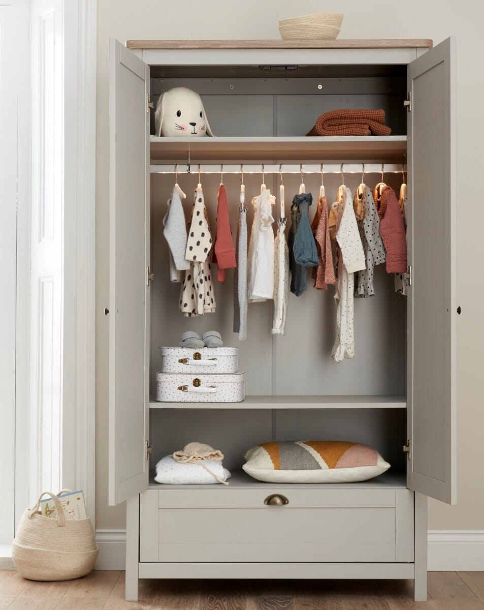 Tutti Bambini Verona Wardrobe - Oak & Dove Grey