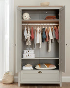 Tutti Bambini Verona Wardrobe - Oak & Dove Grey