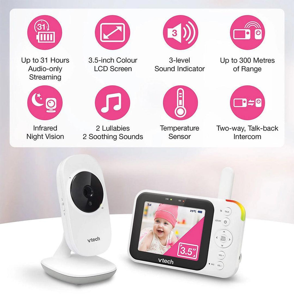 VTech VM4252 3.5 Inch Video Baby Monitor - White