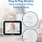 VTech VM4263 3.5" Pan & Tilt Video Monitor - White