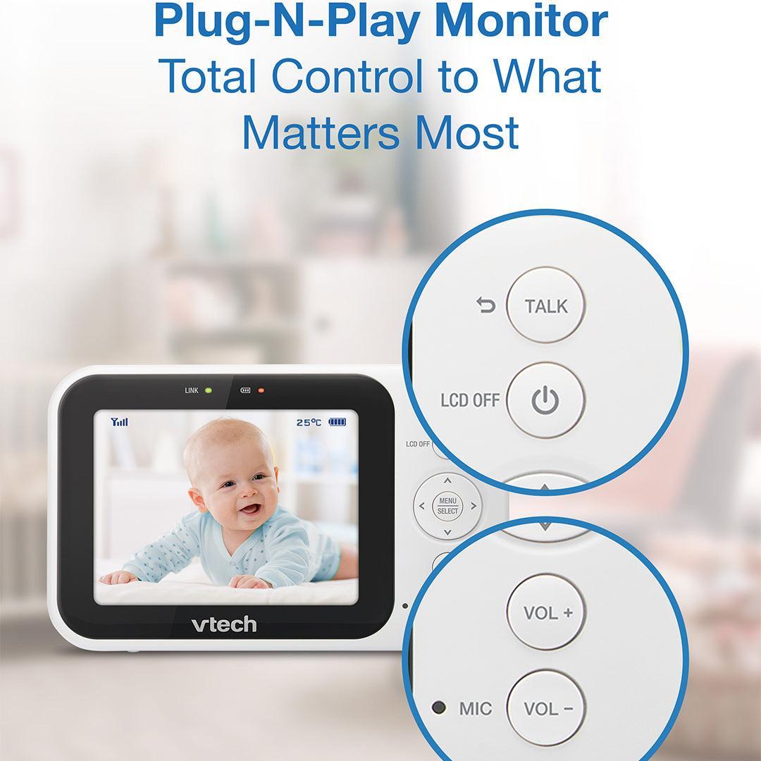 VTech VM4263 3.5" Pan & Tilt Video Monitor - White
